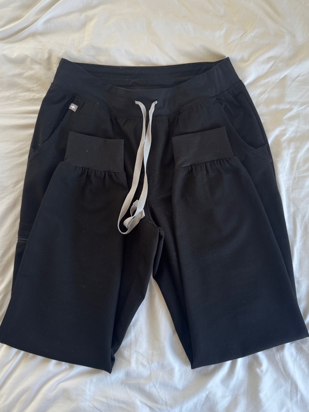 Figs Black Zamora Jogger with Grey Drawstring